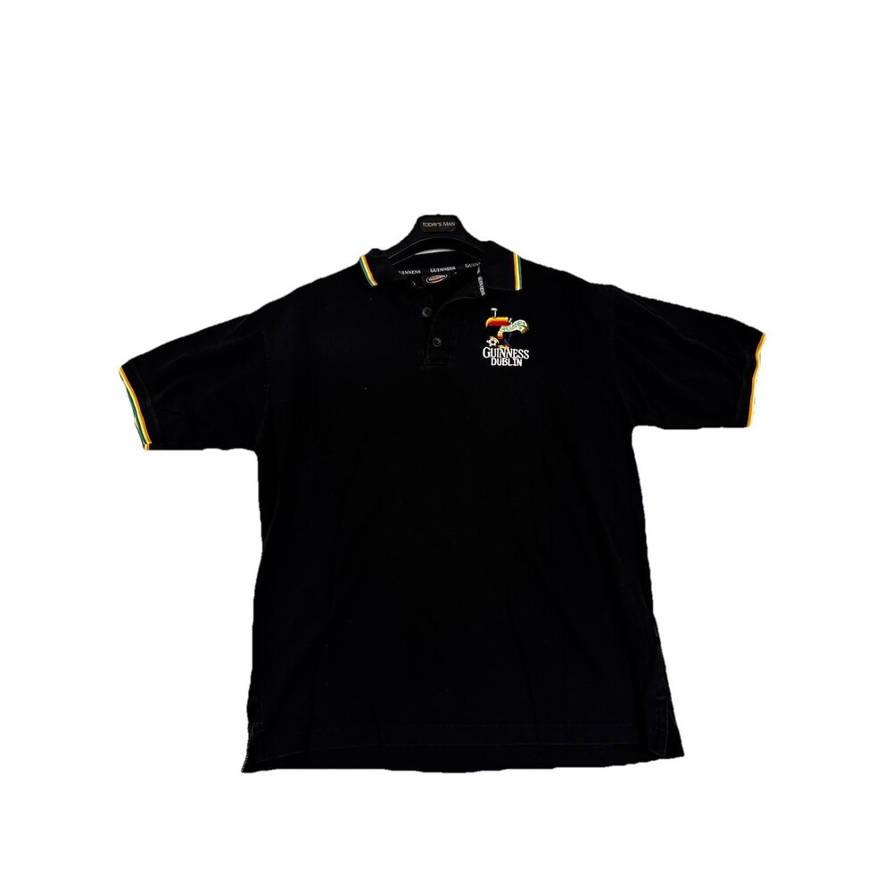 Guinness Dublin Toucan Polo Shirt Mens XL Black Ireland Soccer Embroidered